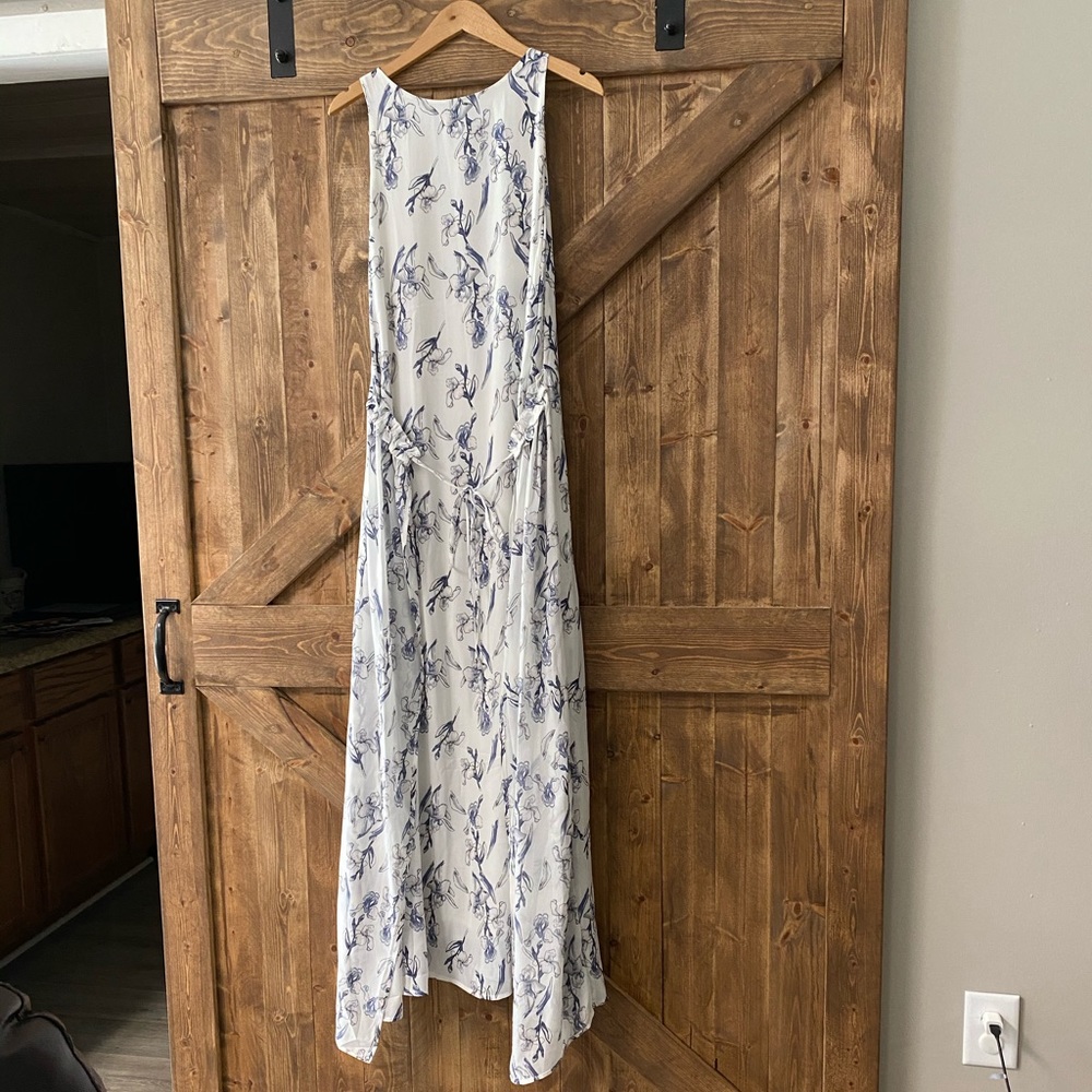 Blue and white maxi dress